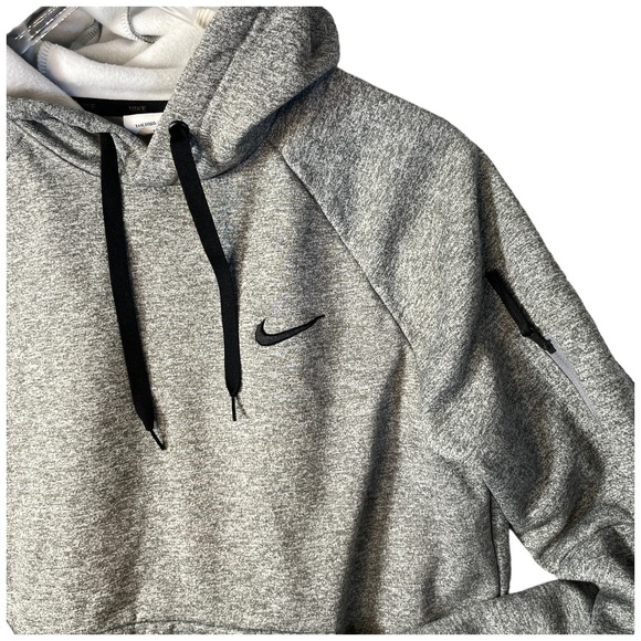 NIKE Sweatshirt Mens Small Gray Therma Fit Pullover Hoodie Athletic DQ4834-063 - Picture 3 of 14